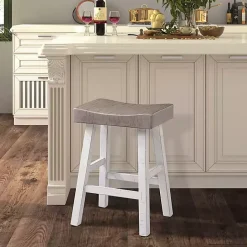 New Kirklands Home & White Cooper Counter Stools, Set of 2 Gray