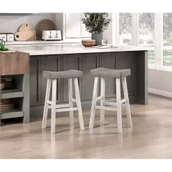 Sale Kirklands Home & White Wood Bar Stools, Set of 2 Gray