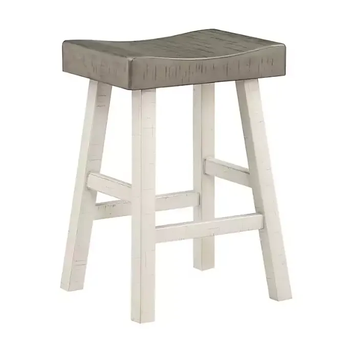Best Kirklands Home & White Wood Counter Stools, Set of 2 Gray