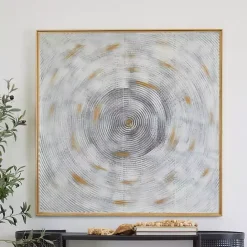 Kirklands Home Gray Abstract Swirl Metal Wall Plaque