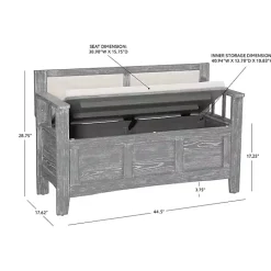 Online Kirklands Home Gray and Beige Carlton Storage Bench