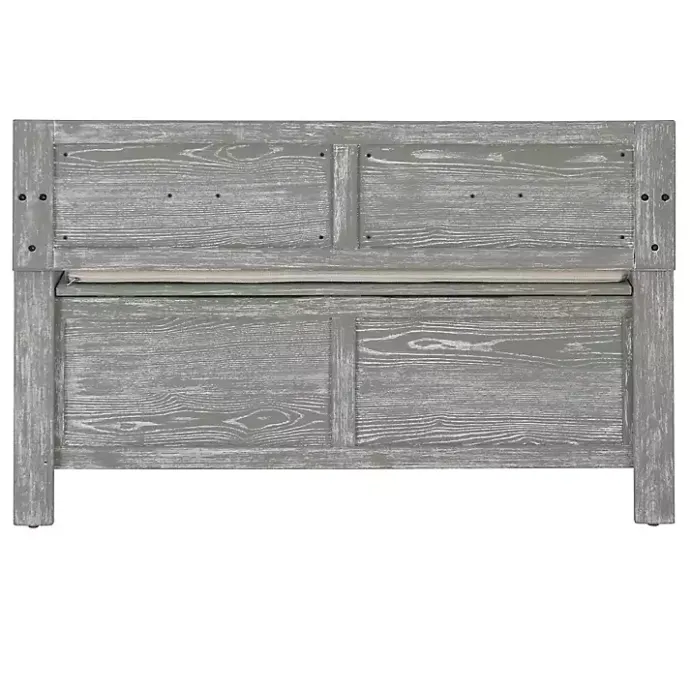 Online Kirklands Home Gray and Beige Carlton Storage Bench