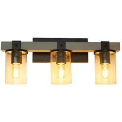 Discount Kirklands Home and Black Glass Shade Vanity Light Gray