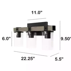 Discount Kirklands Home and Black Glass Shade Vanity Light Gray