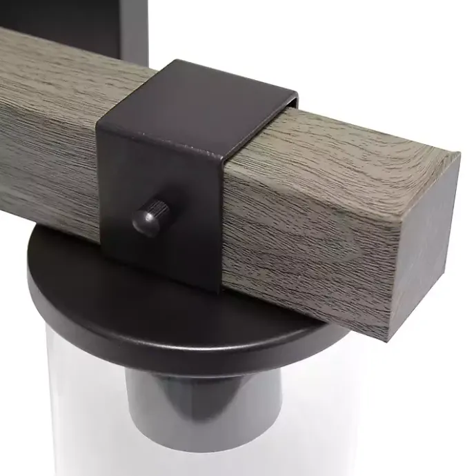 Discount Kirklands Home and Black Glass Shade Vanity Light Gray