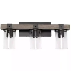 Discount Kirklands Home and Black Glass Shade Vanity Light Gray