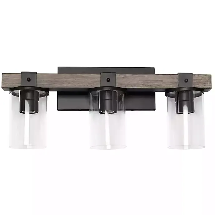 Discount Kirklands Home and Black Glass Shade Vanity Light Gray