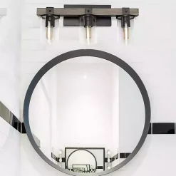 Discount Kirklands Home and Black Glass Shade Vanity Light Gray