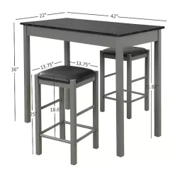 Online Kirklands Home Gray and Black 3-pc. Stool and Table Set