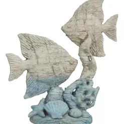 Online Kirklands Home Gray and Blue Fish Statue