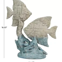 Online Kirklands Home Gray and Blue Fish Statue