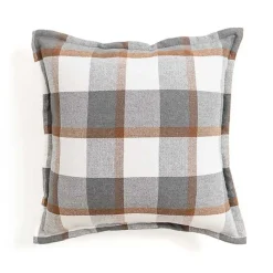 Best Kirklands Home Gray and Brown Plaid Throw Pillow
