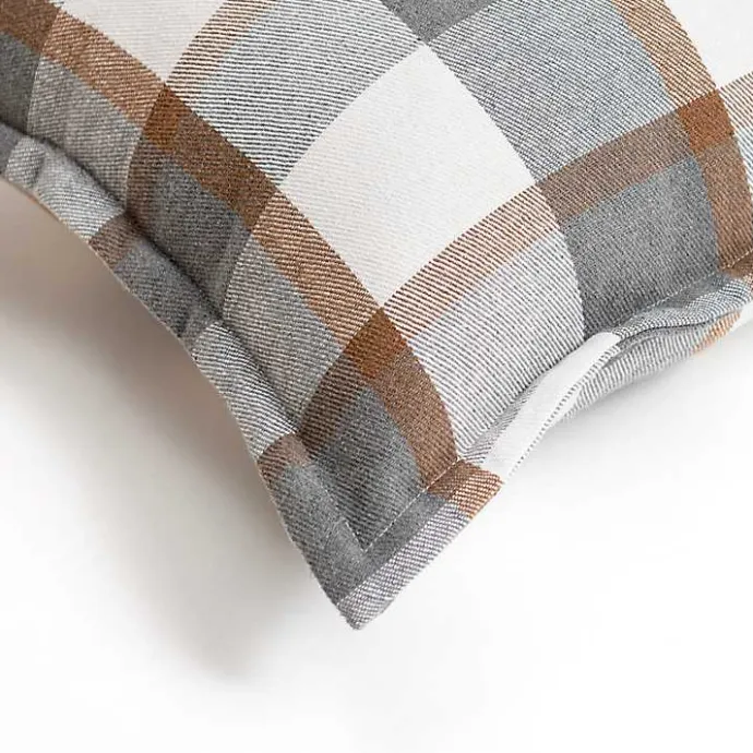 Best Kirklands Home Gray and Brown Plaid Throw Pillow