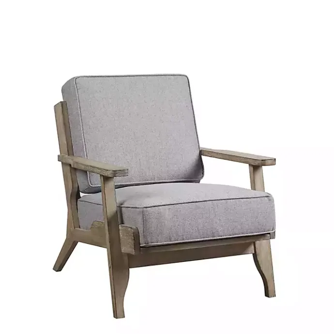 New Kirklands Home and Distressed Wooden Malibu Accent Chair Gray