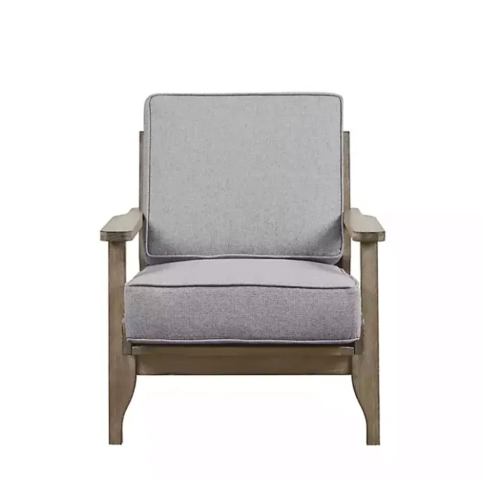 New Kirklands Home and Distressed Wooden Malibu Accent Chair Gray