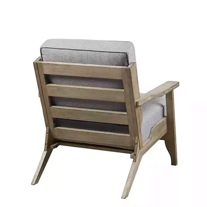 New Kirklands Home and Distressed Wooden Malibu Accent Chair Gray