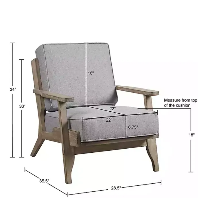 New Kirklands Home and Distressed Wooden Malibu Accent Chair Gray