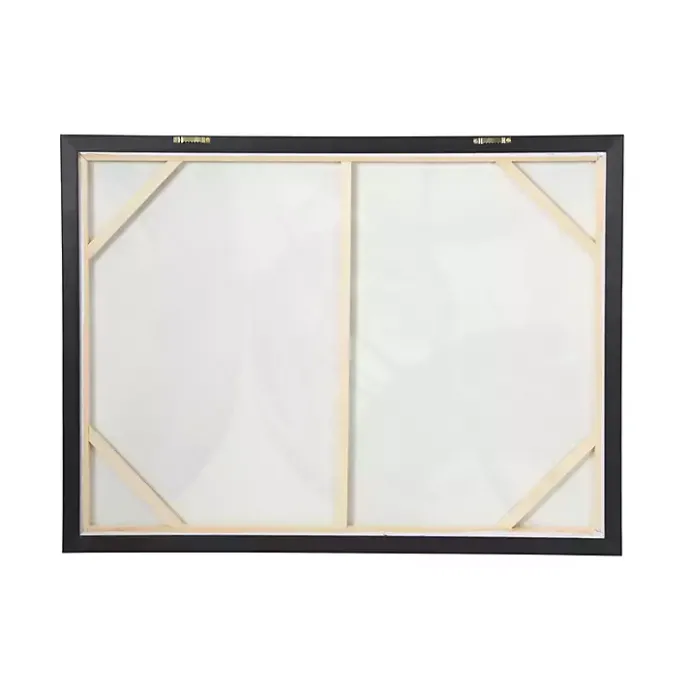 Outlet Kirklands Home Gray and Gold Abstract Framed Canvas Art Print