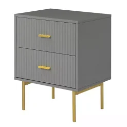 Sale Kirklands Home and Gold Modern Ceandro Nightstand Gray