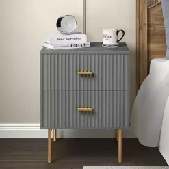 Sale Kirklands Home and Gold Modern Ceandro Nightstand Gray
