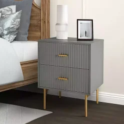 Sale Kirklands Home and Gold Modern Ceandro Nightstand Gray