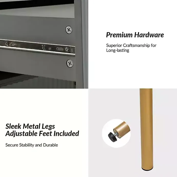 Sale Kirklands Home and Gold Modern Ceandro Nightstand Gray