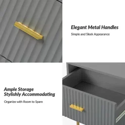 Sale Kirklands Home and Gold Modern Ceandro Nightstand Gray