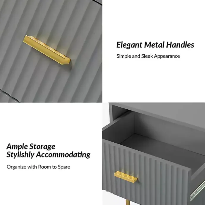 Sale Kirklands Home and Gold Modern Ceandro Nightstand Gray