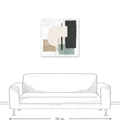 Best Kirklands Home Gray and Green Abstract Geometric Canvas Wall Art