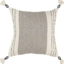 Sale Kirklands Home Gray and Ivory Color Block Pillow