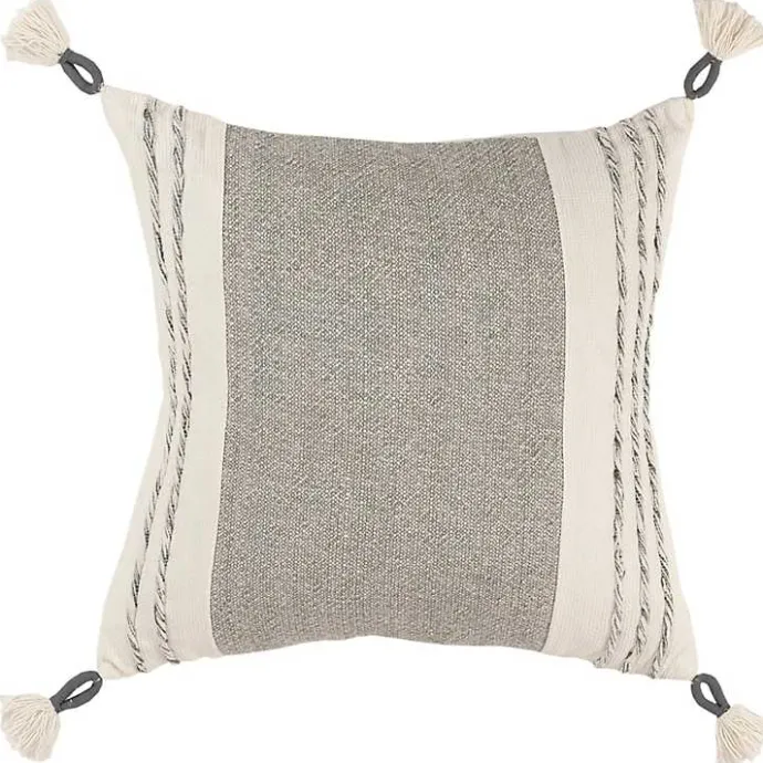 Sale Kirklands Home Gray and Ivory Color Block Pillow