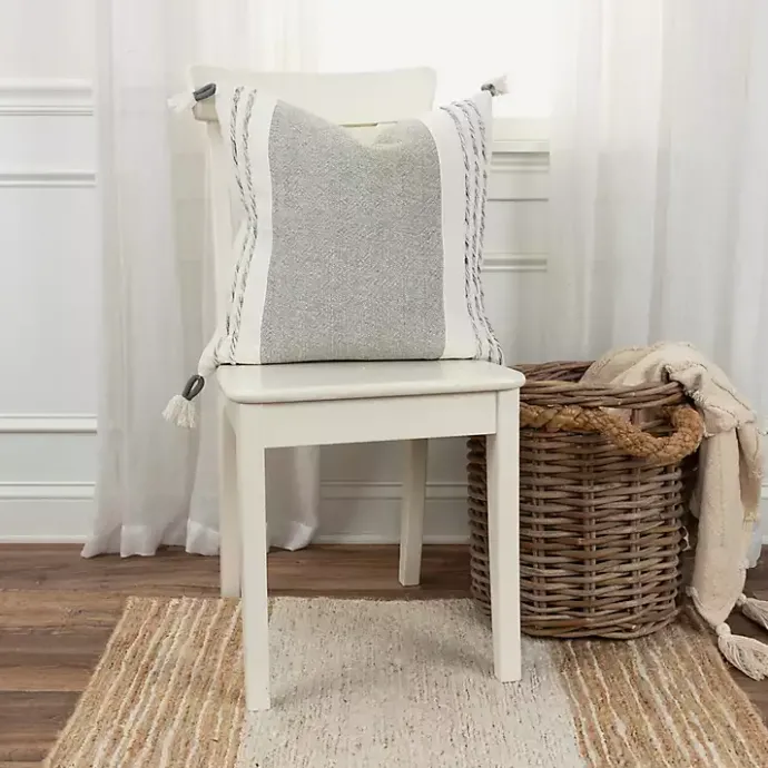 Sale Kirklands Home Gray and Ivory Color Block Pillow