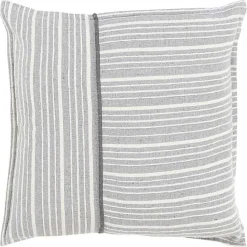 Discount Kirklands Home Gray and Ivory Directional Stripes Pillow