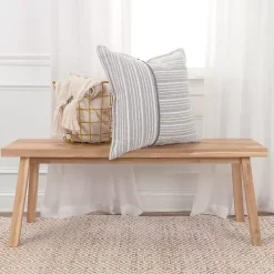 Discount Kirklands Home Gray and Ivory Directional Stripes Pillow