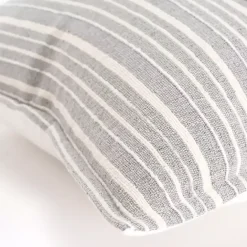 Discount Kirklands Home Gray and Ivory Directional Stripes Pillow