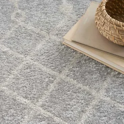 Sale Kirklands Home Gray and Ivory Moroccan Trellis Area Rug, 9x12