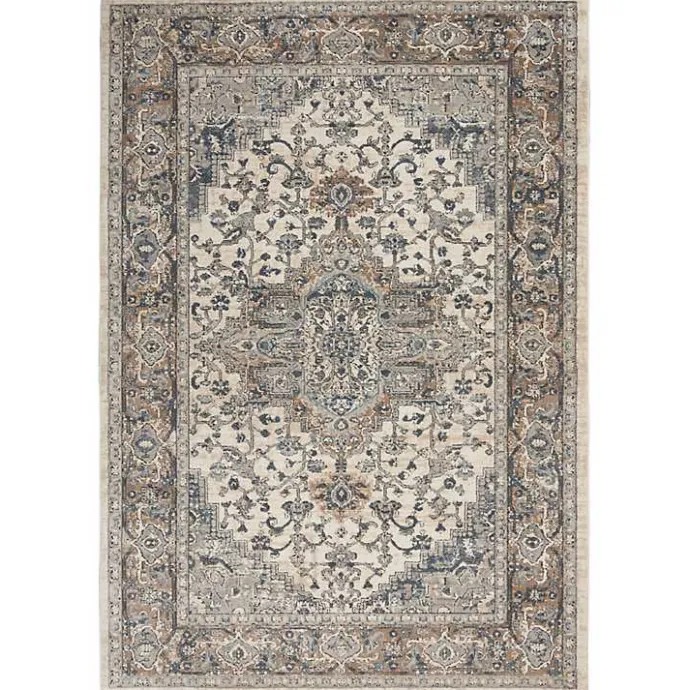 Best Kirklands Home and Ivory Nadia Medallion Area Rug, 4x6 Gray