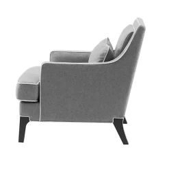 Discount Kirklands Home and Ivory Trim Upholstered Armchair Gray