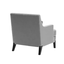 Discount Kirklands Home and Ivory Trim Upholstered Armchair Gray