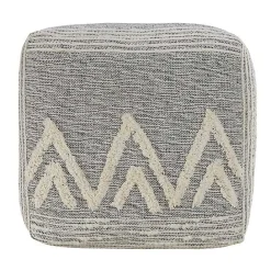 Clearance Kirklands Home Gray and Ivory Tufted Peak Pouf