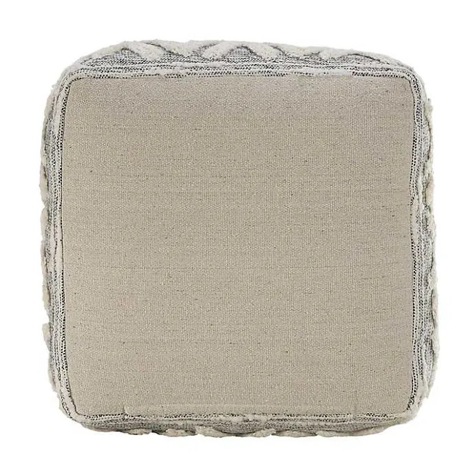 Clearance Kirklands Home Gray and Ivory Tufted Peak Pouf