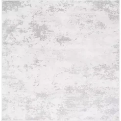 Best Kirklands Home Gray and Ivory Whisper Abstract Area Rug, 6x6