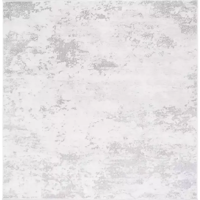 Best Kirklands Home Gray and Ivory Whisper Abstract Area Rug, 6x6