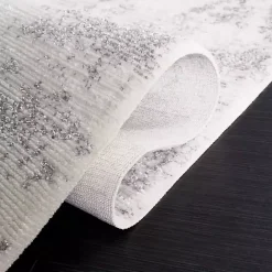 Best Kirklands Home Gray and Ivory Whisper Abstract Area Rug, 6x6