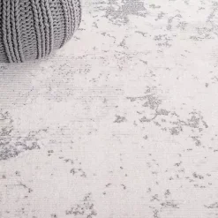 Best Kirklands Home Gray and Ivory Whisper Abstract Area Rug, 6x6