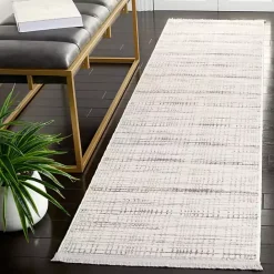 Sale Kirklands Home Gray and Ivory Whisper Striated Runner, 2x8