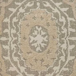 Sale Kirklands Home Gray and Tan Medallion Fringe Pillow