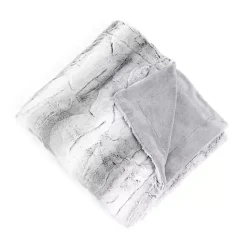 Best Kirklands Home Gray and White Animal Print Faux Fur Throw