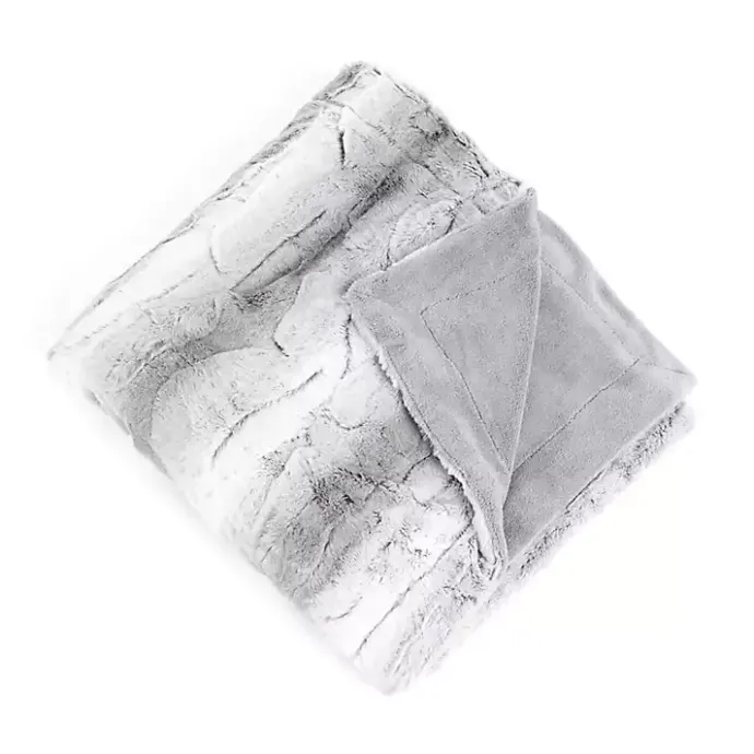 Best Kirklands Home Gray and White Animal Print Faux Fur Throw