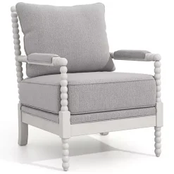 Outlet Kirklands Home and White Beaded Frame Accent Chair Gray